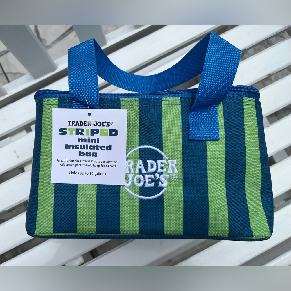 Trader Joe’s blue and green insulated mini bag